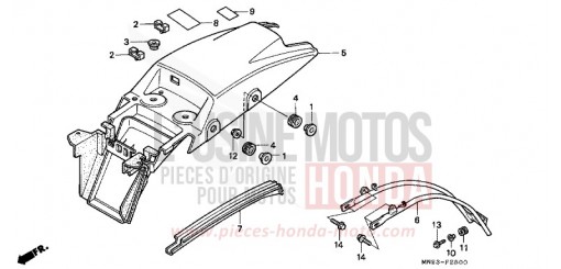 REAR FENDER NX6502L de 1990